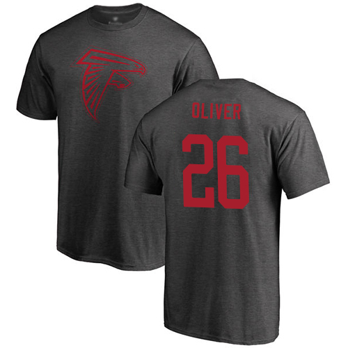 Atlanta Falcons Men Ash Isaiah Oliver One Color NFL Football #26 T Shirt->nfl t-shirts->Sports Accessory
